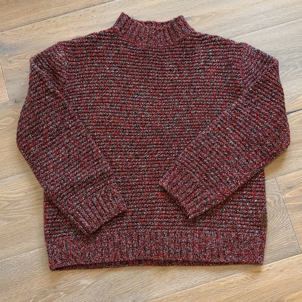 Roots Maroon and Black Turtleneck Sweater